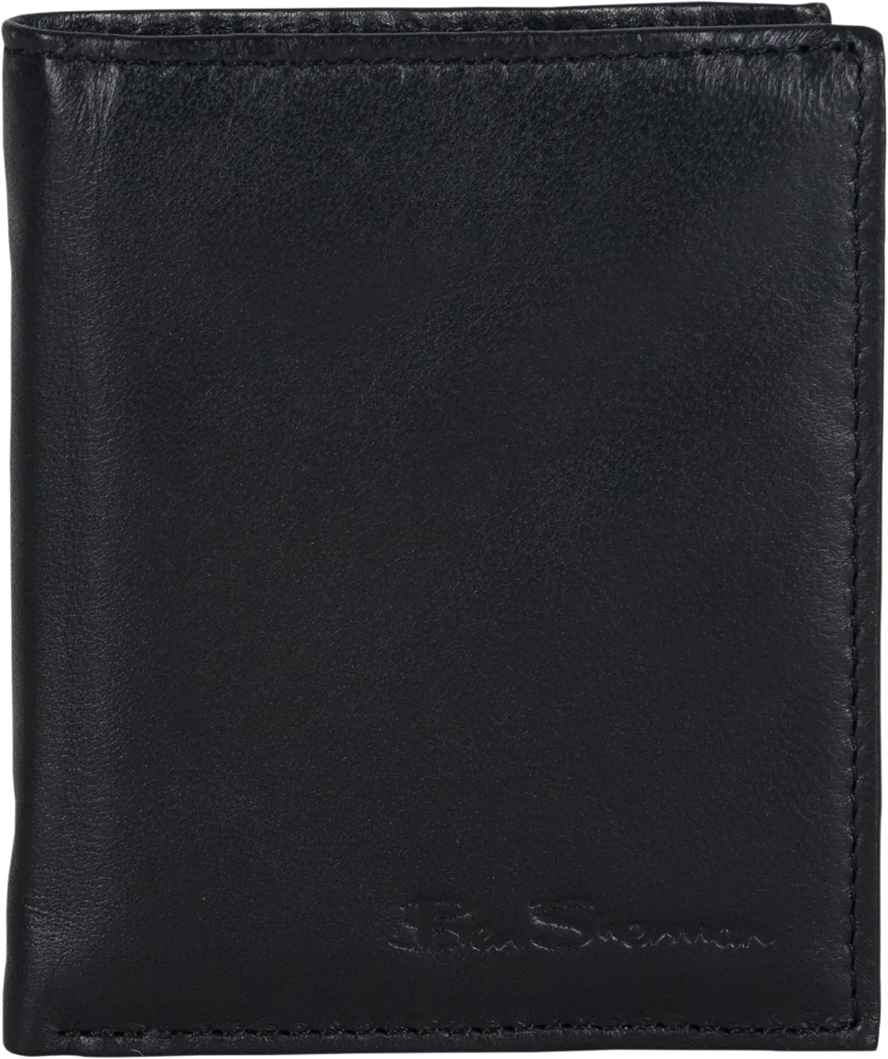 Ben Sherman Men's Manchester Slim Bifold Full-Grain Leather RFID Minimalist Gift Box Wallet