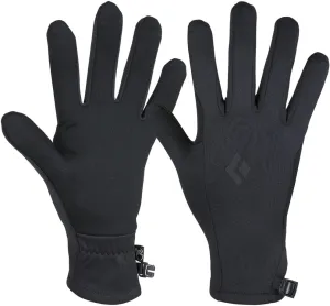 BLACK DIAMOND Midweight Screentap Gloves Touchscreen Fleece Liners for Running, Commuting, Hiking, Black-NPF, Medium