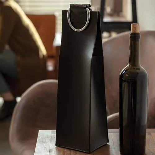 Black Single Bottle Wine Tote