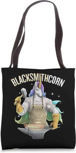 Blacksmith Unicorn Blacksmithcorn Metalworking Anvil Pun Tote Bag