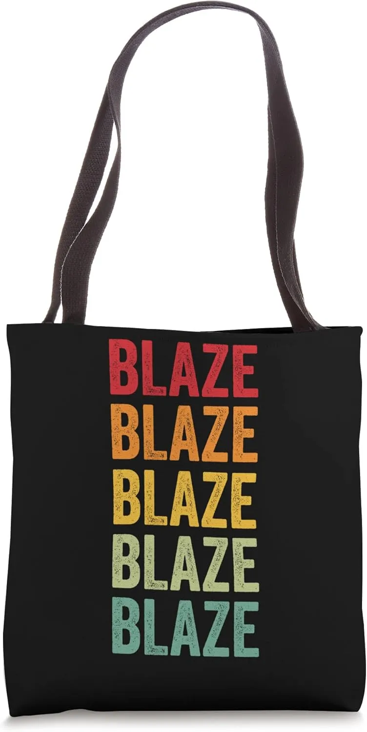 Blaze Rainbow Repetition of Blaze Name Text Tote Bag