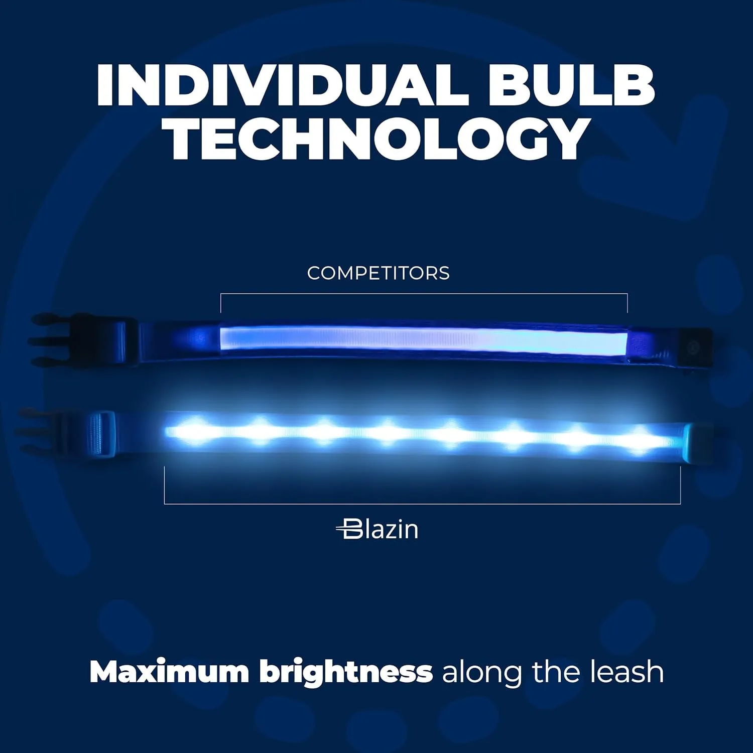 Blazin Light Up Dog Collar - The Original LED Dog Collar - USB Rechargeable - Waterproof - 1,000 Feet of Visibility - Dog Collar Light for Small, Medium, Large Dogs - US Brand