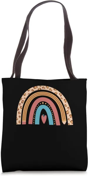 Boho Leopard Rainbow Reading Specialist for SLP Teachers Tote Bag