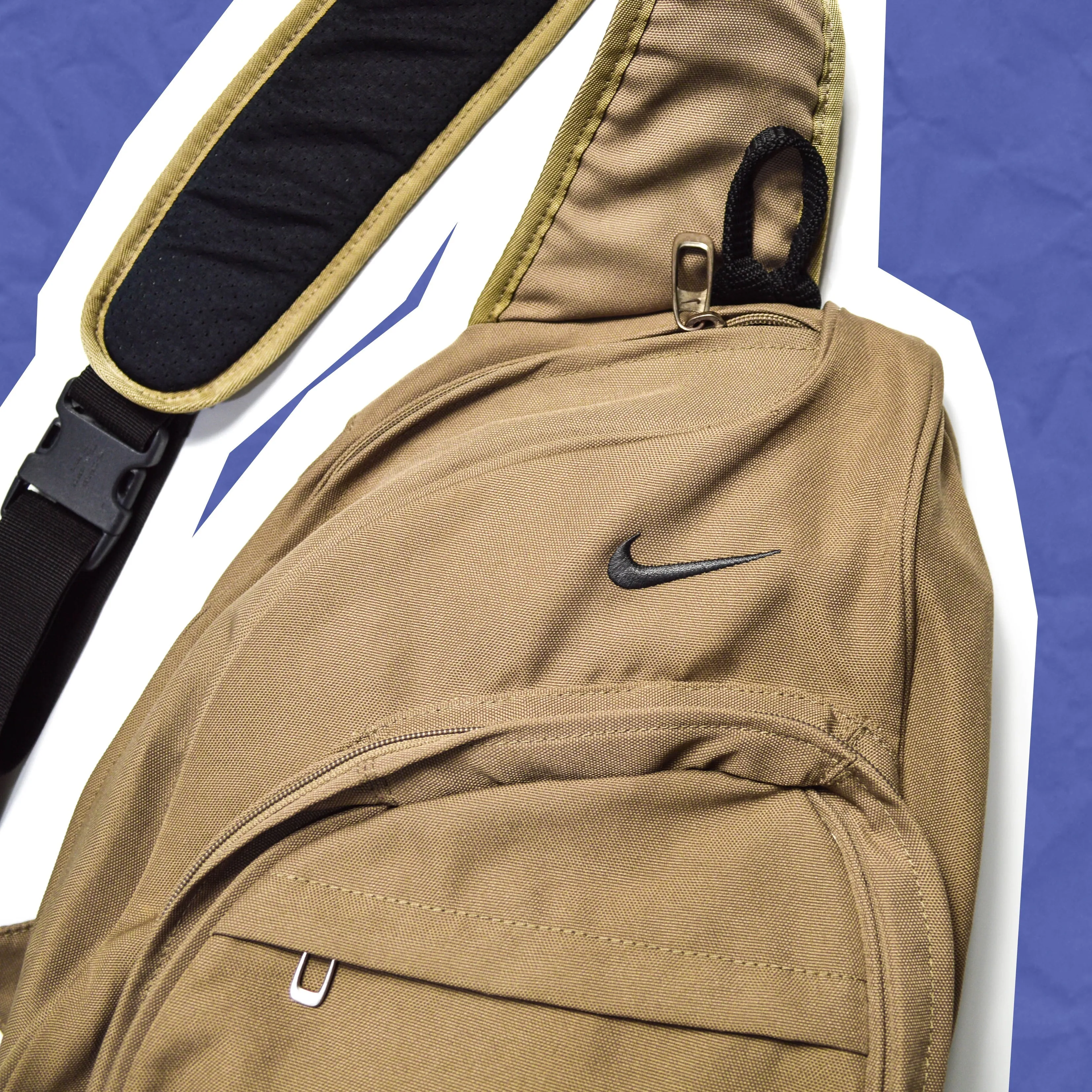 Brown Multi-Pocket Sling Bag (OS)