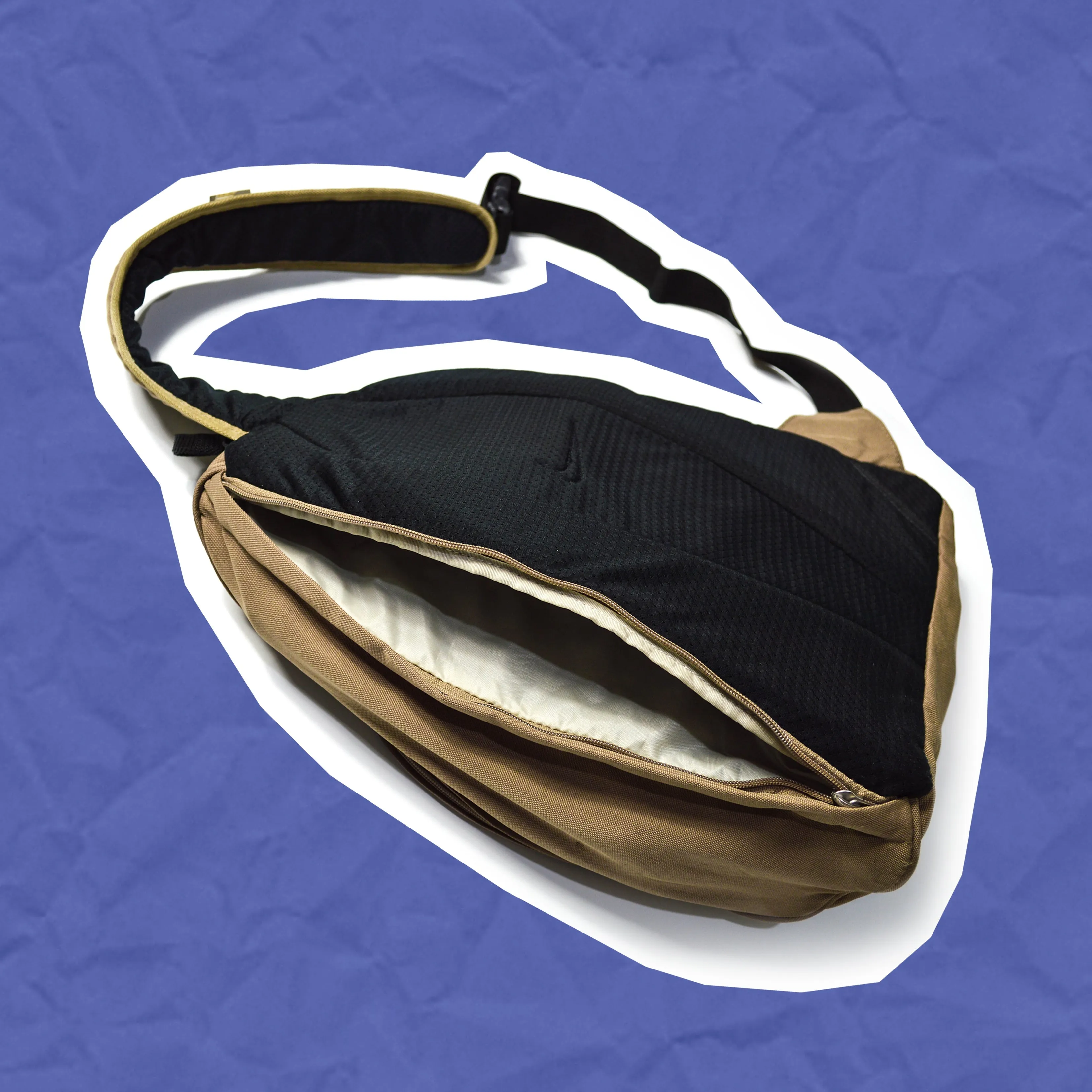 Brown Multi-Pocket Sling Bag (OS)