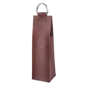 Brown Single-Bottle Wine Tote