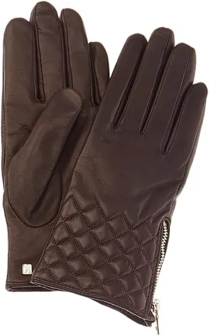 Bruno Magli Women's Diamond Quilted Cuff Leather Gloves