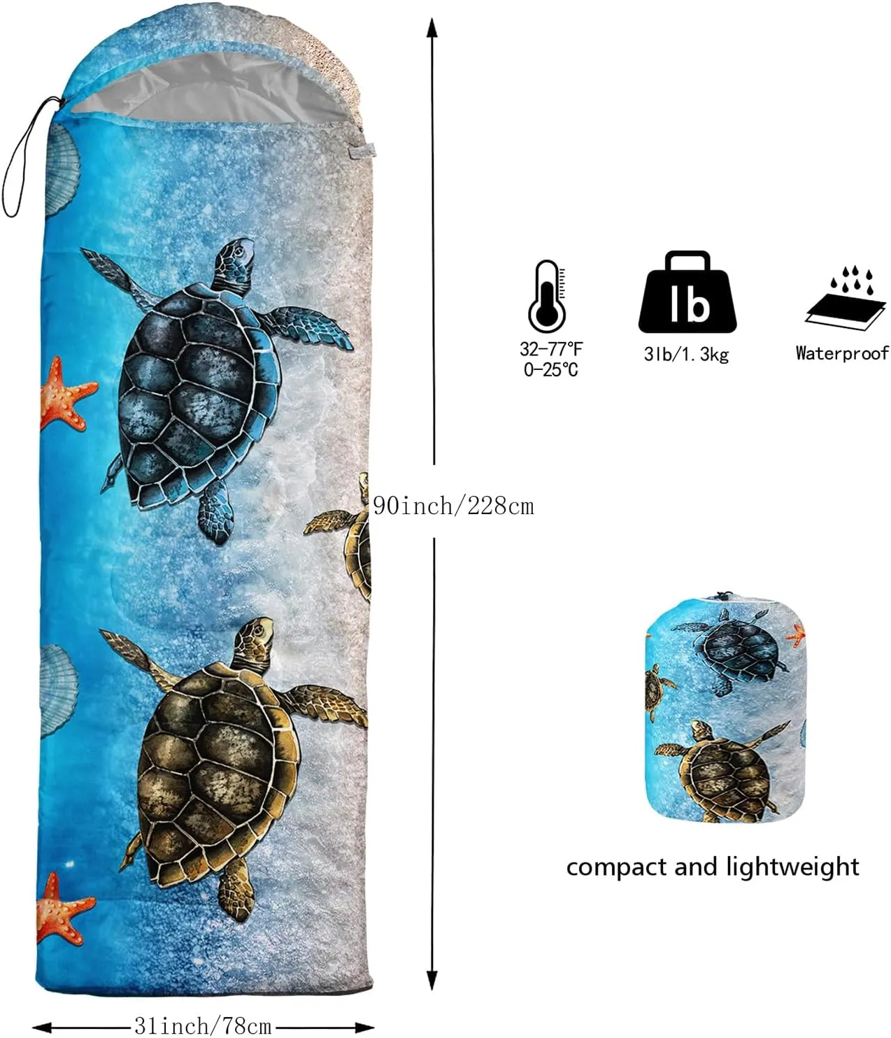 BSNTHO Camping Sleeping Bags,3 Season Warm & Cool Weather,Lightweight,Waterproof Sleeping Bags for Adults & Kids,Traveling,and Outdoors,Camping Gear Equipment