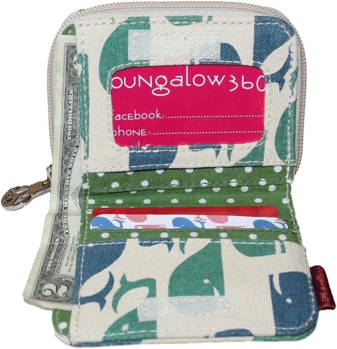 bungalow 360 Billfold Vegan Wallet (Classic Whale)
