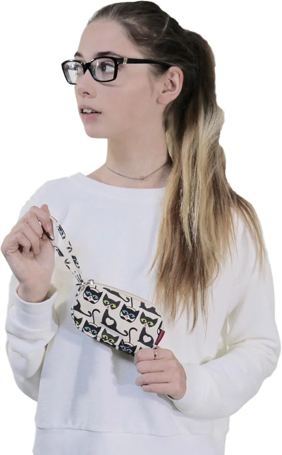 Bungalow 360 Canvas Clutch Coin Purse (Cat)