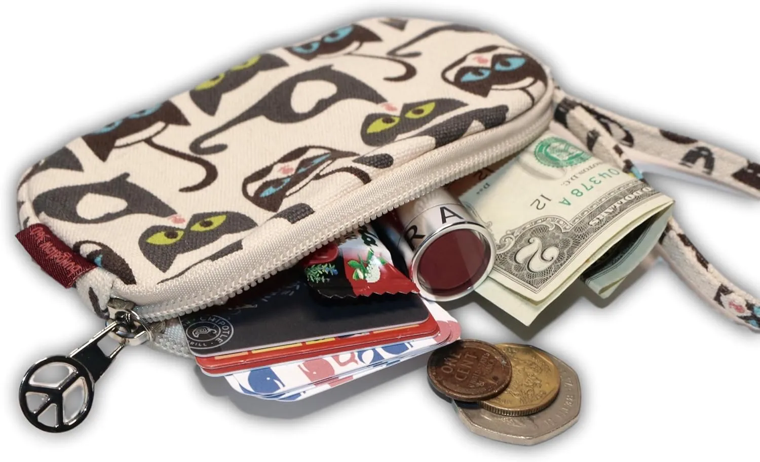Bungalow 360 Canvas Clutch Coin Purse (Cat)