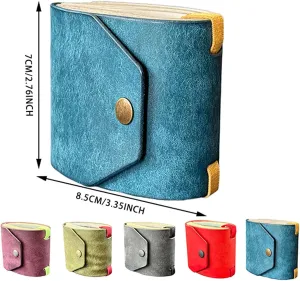 Cash Wrap Wallet with Clasp, Fast Cash Access Money Holder for Cash Leather Money Holder Handy Purse Bands Wallet Organizer (Purple)