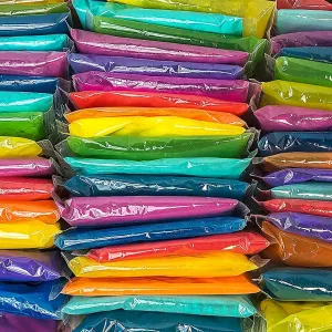 Chameleon Colors 100g Color Powder Packs - 25 Pack - 10 Vibrant Colors in Clear Bags - Non-Toxic & Gluten-Free - Great for Holi, Color Wars, Fun Run, Gender Reveal & Summer Camp