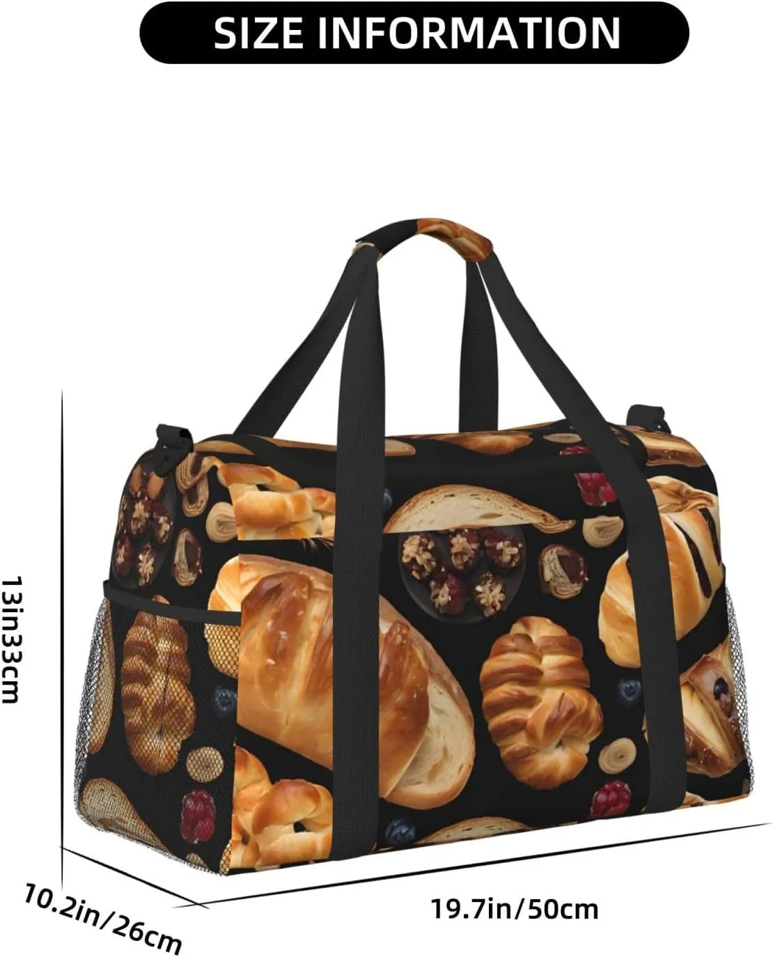 Cheese Sandwiches Durable Portable Crossbody Travel Bag, A Good Companion For Long-Distance Travel