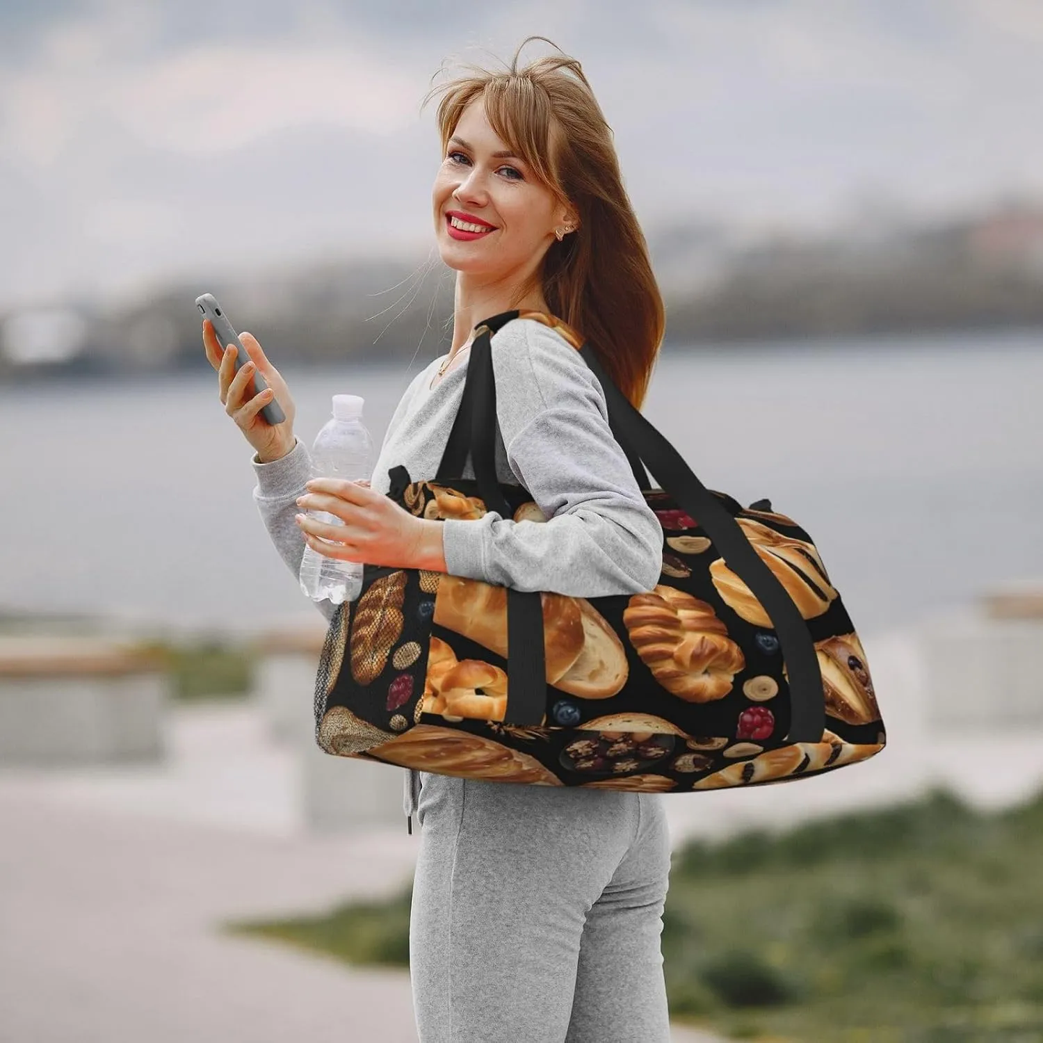 Cheese Sandwiches Durable Portable Crossbody Travel Bag, A Good Companion For Long-Distance Travel