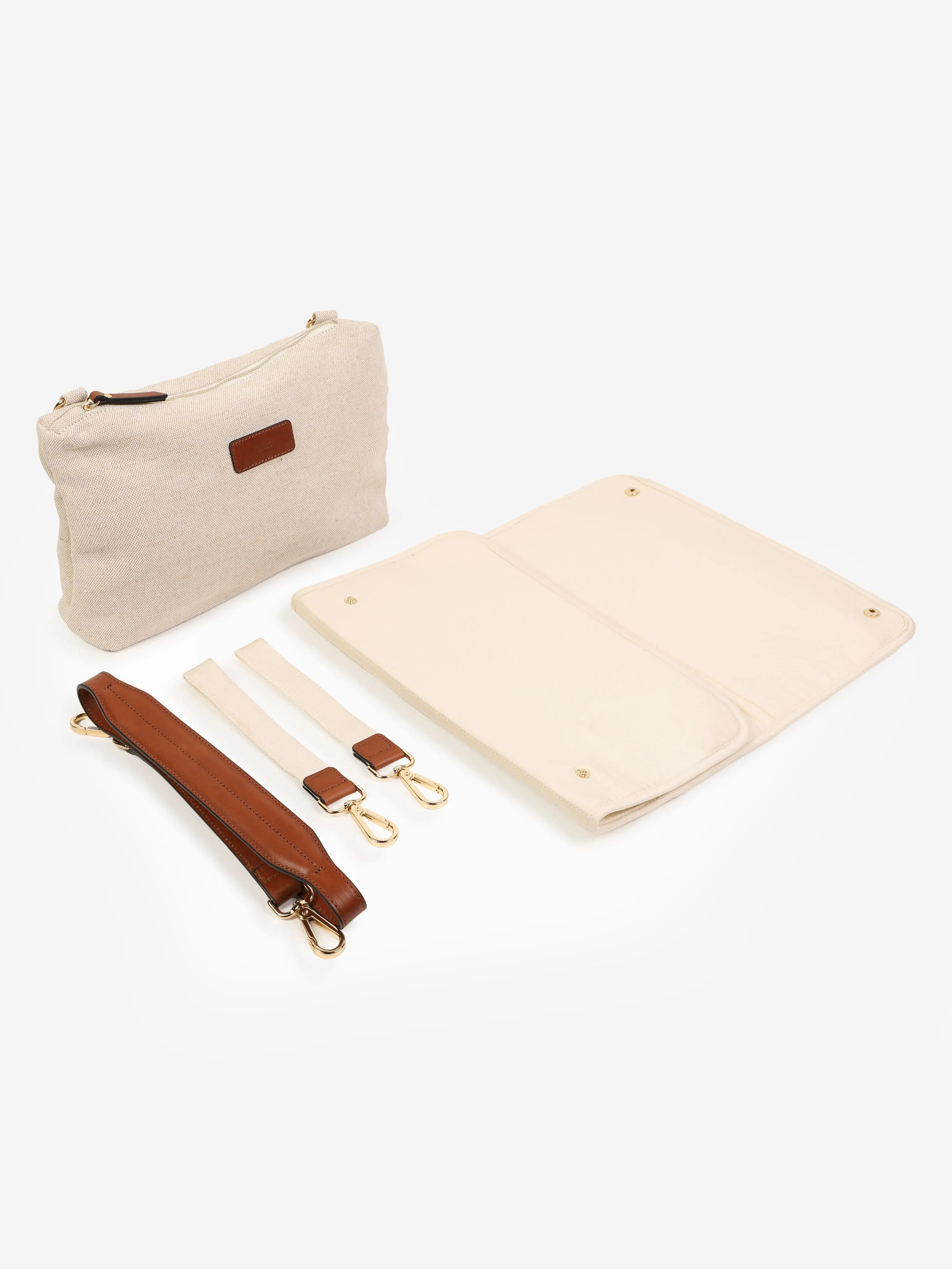 Chloé Baby Canvas Changing Bag in Beige (41cm)