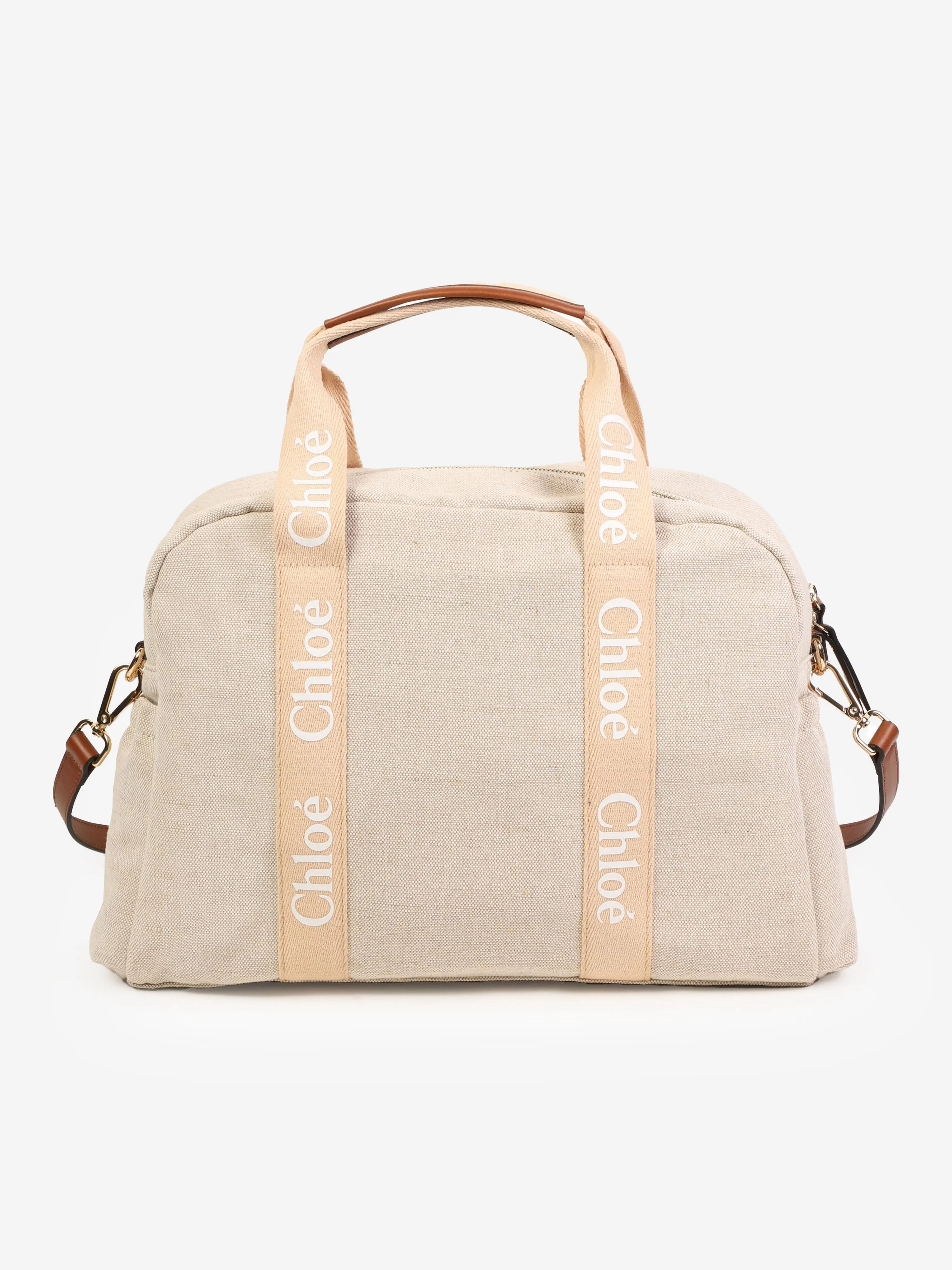 Chloé Baby Canvas Changing Bag in Beige (41cm)