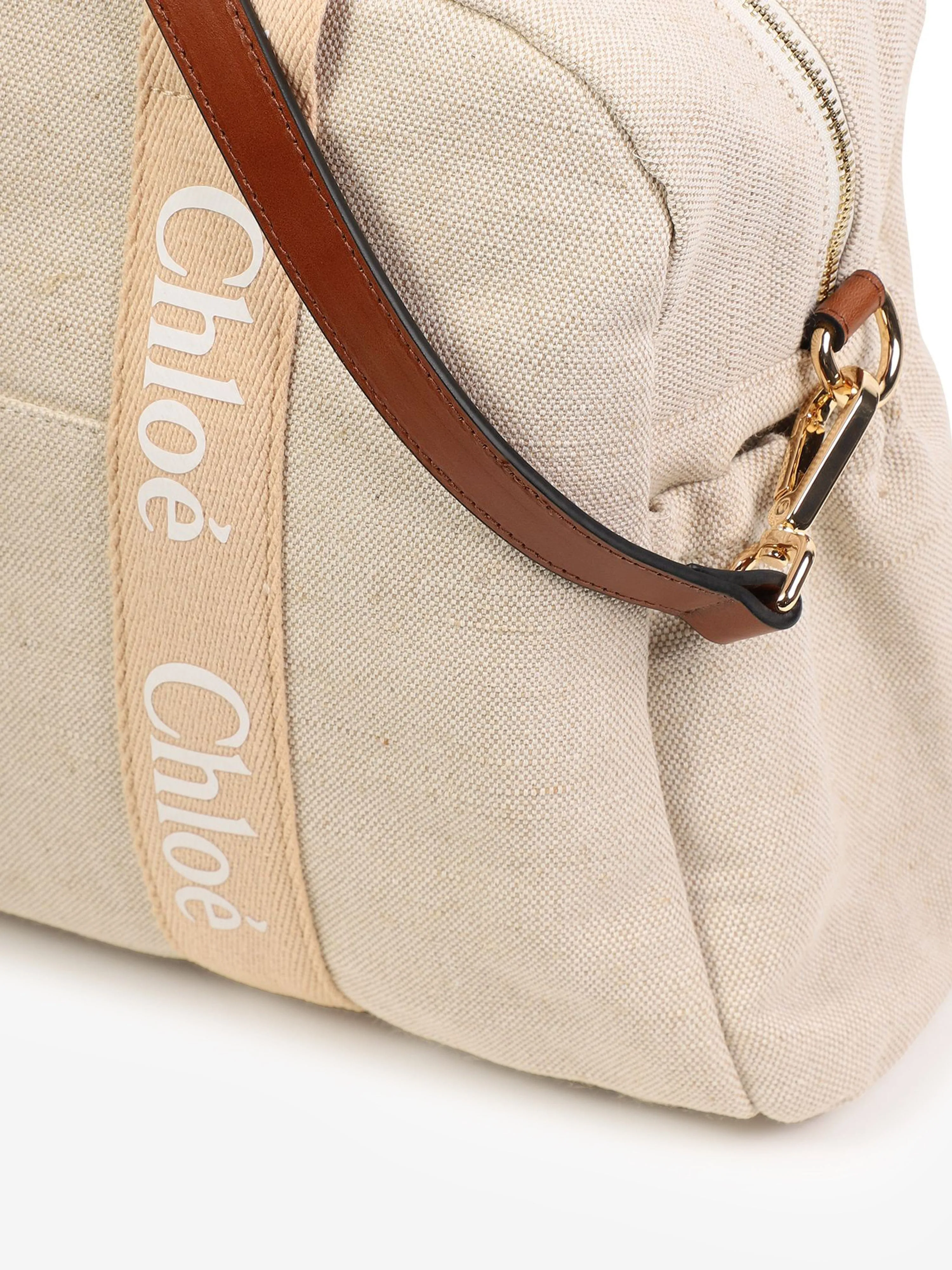 Chloé Baby Canvas Changing Bag in Beige (41cm)