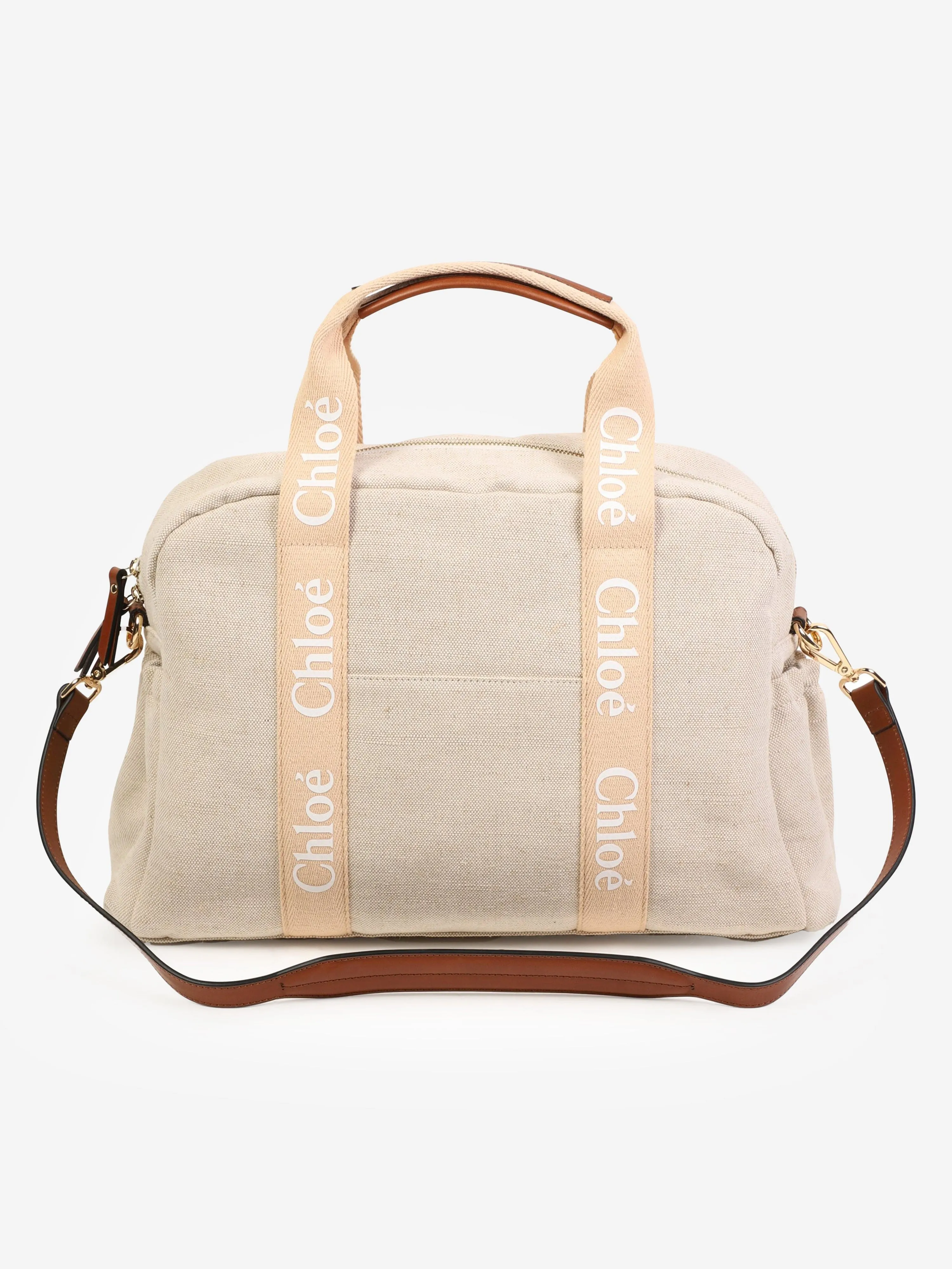 Chloé Baby Canvas Changing Bag in Beige (41cm)