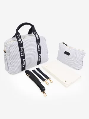 Chloé Baby Striped Changing Bag in Navy (41cm)