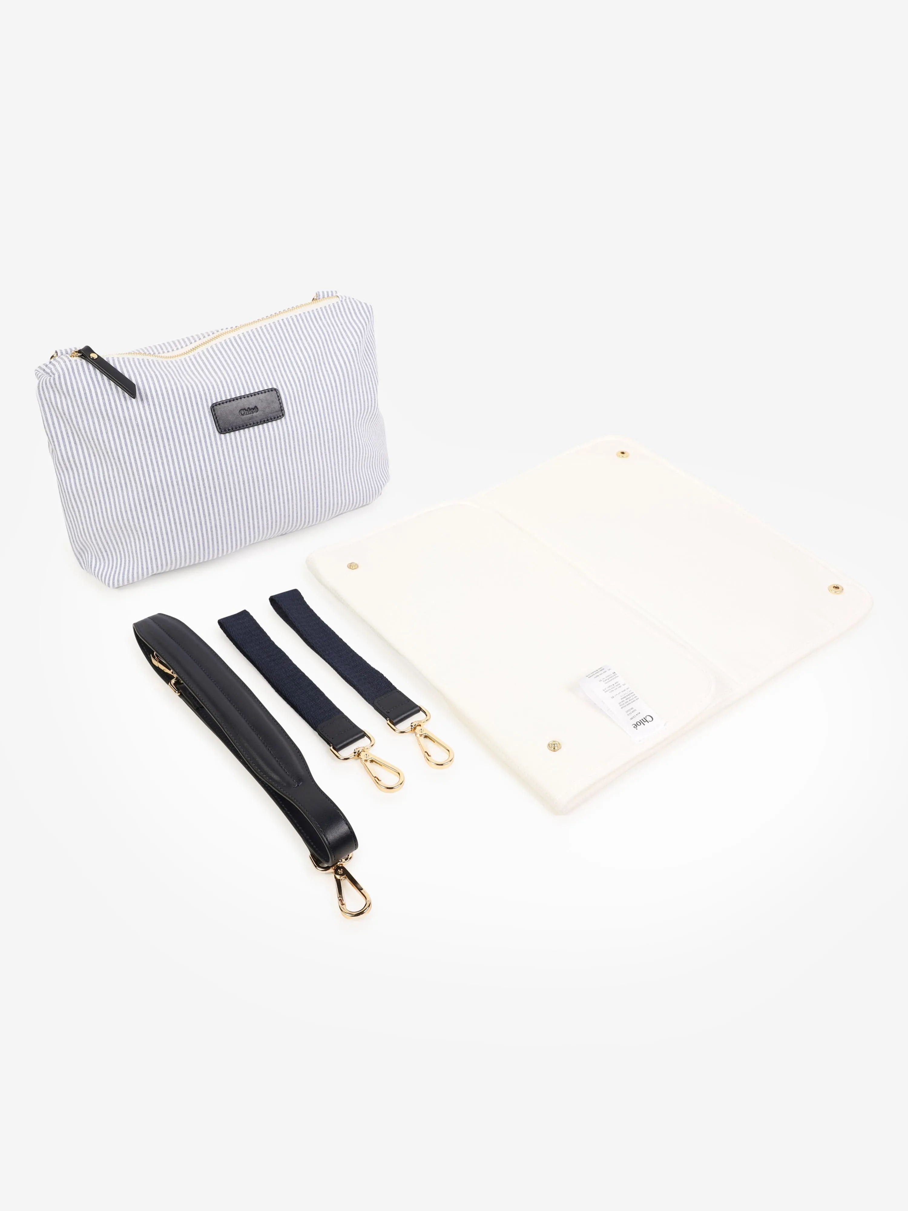Chloé Baby Striped Changing Bag in Navy (41cm)