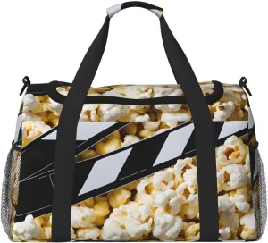 Cinema Movie Clapboard And Popcorn Durable Portable Crossbody Travel Bag, A Good Companion For Long-Distance Travel