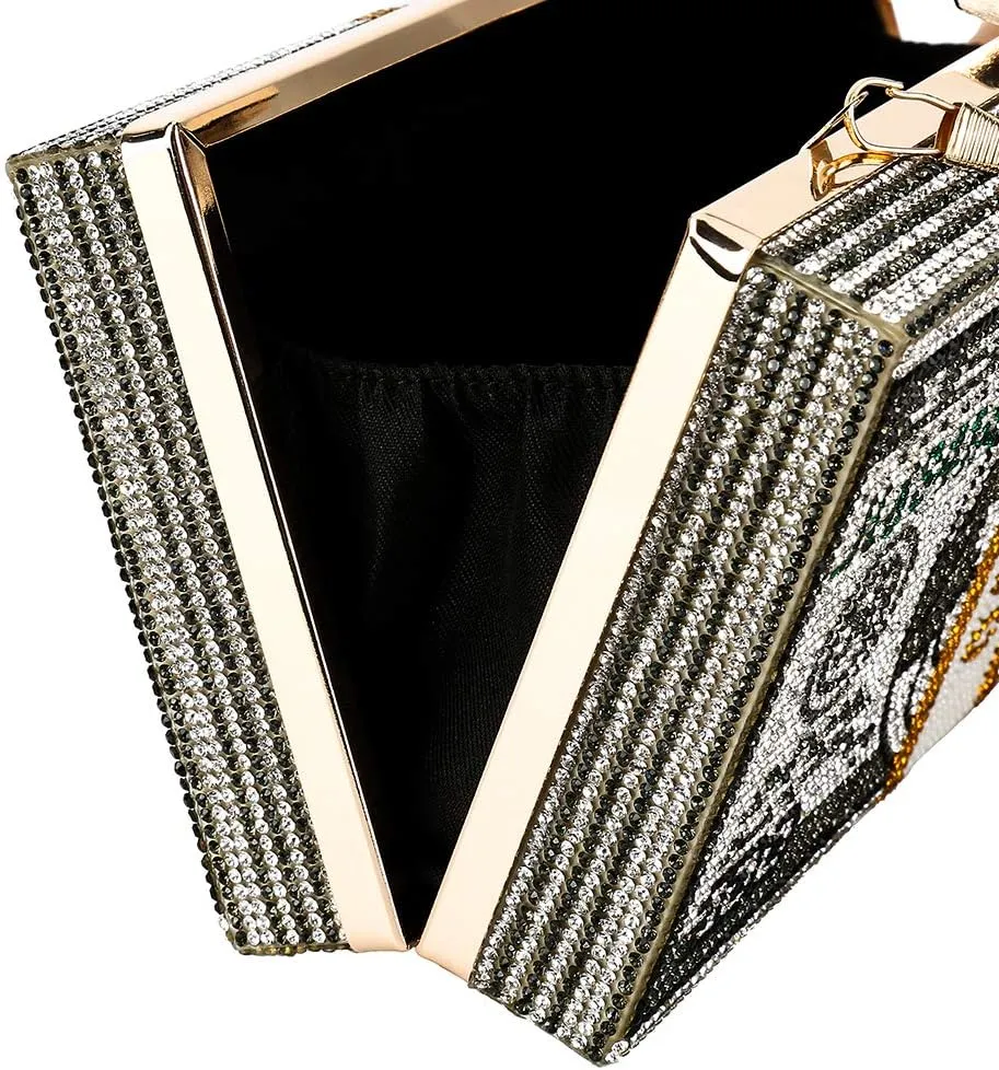 Classic Dollar Style Evening Bags With Diamond Shoulder Bag Wallet Clutch