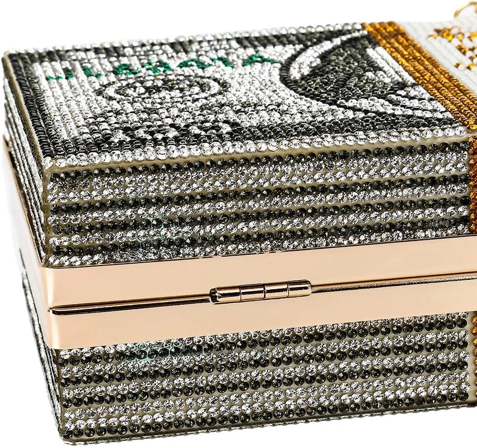 Classic Dollar Style Evening Bags With Diamond Shoulder Bag Wallet Clutch