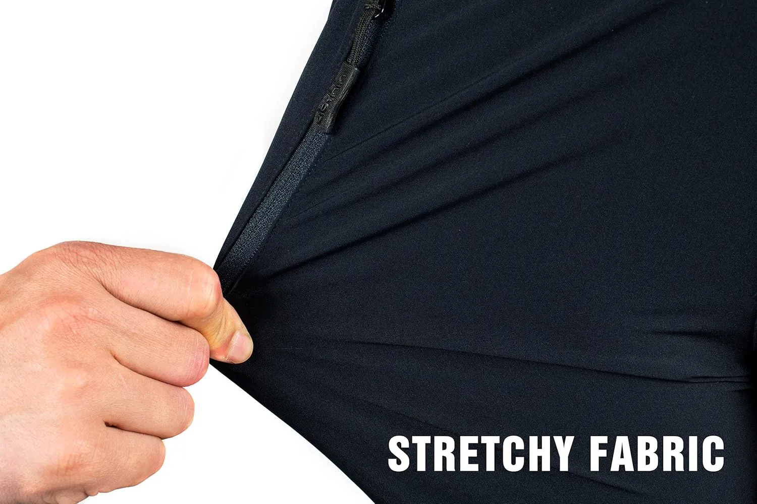 clothin Men's Elastic-Waist Travel Pant Stretchy Lightweight Pant Multi-Pockets Quick Dry Breathable