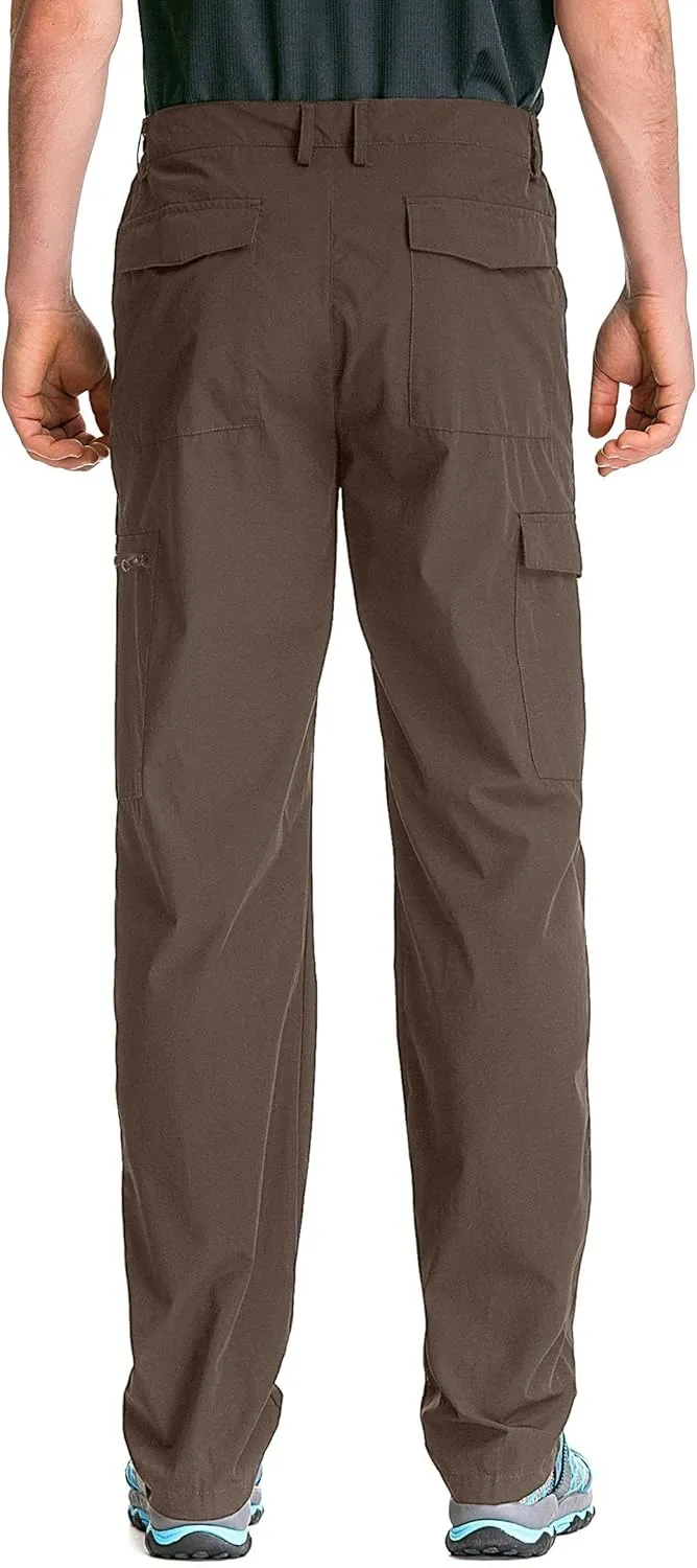clothin Men's Elastic-Waist Travel Pant Stretchy Lightweight Pant Multi-Pockets Quick Dry Breathable