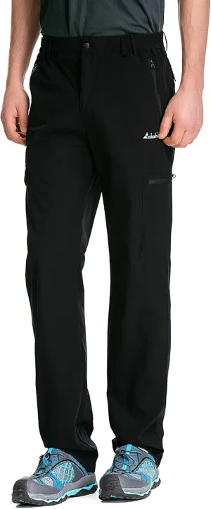 clothin Men's Elastic-Waist Travel Pant Stretchy Lightweight Pant Multi-Pockets Quick Dry Breathable