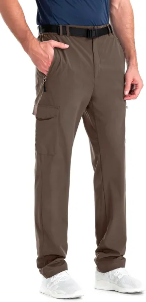 clothin Men's Elastic-Waist Travel Pant Stretchy Lightweight Pant Multi-Pockets Quick Dry Breathable