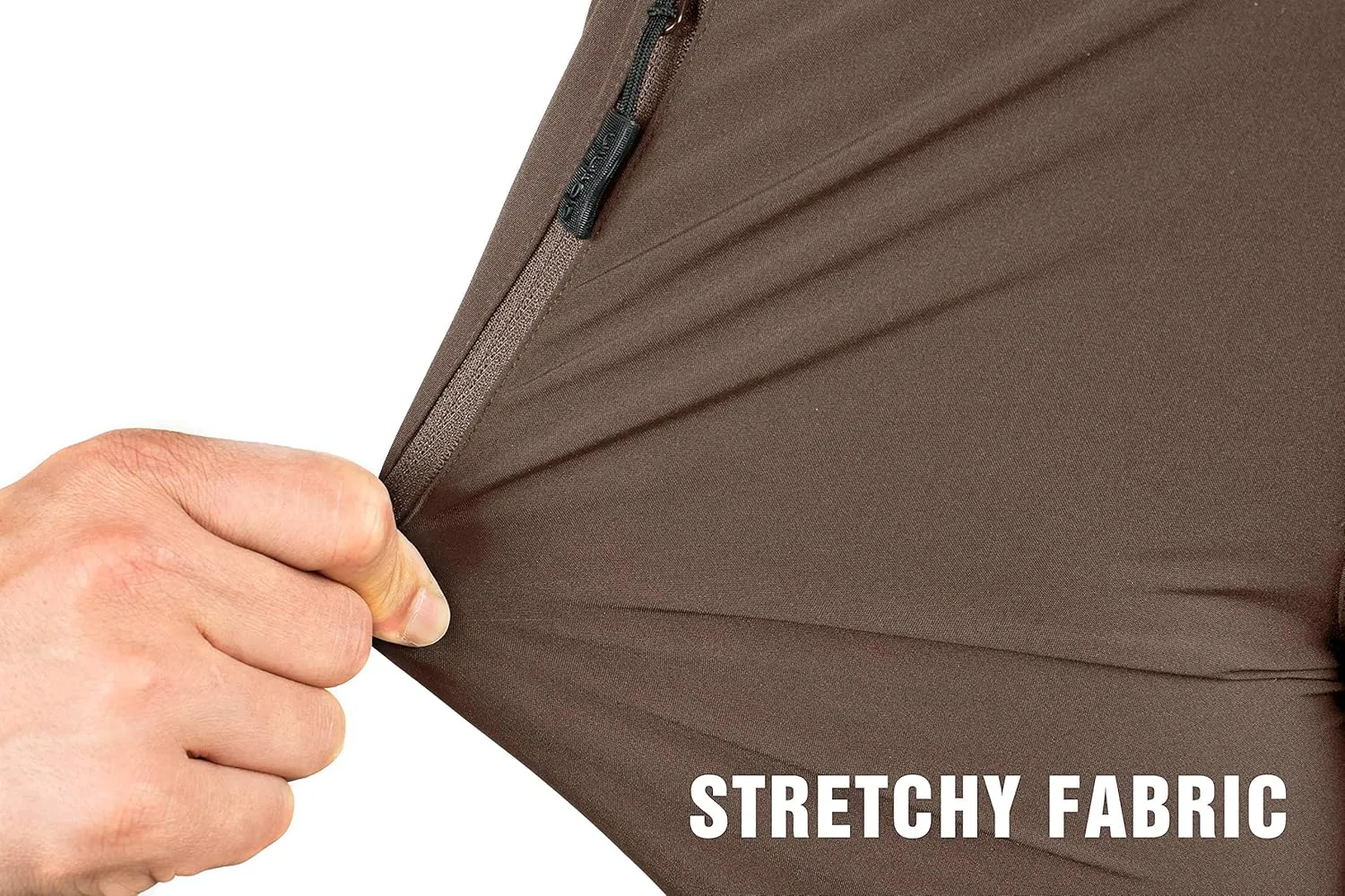 clothin Men's Elastic-Waist Travel Pant Stretchy Lightweight Pant Multi-Pockets Quick Dry Breathable