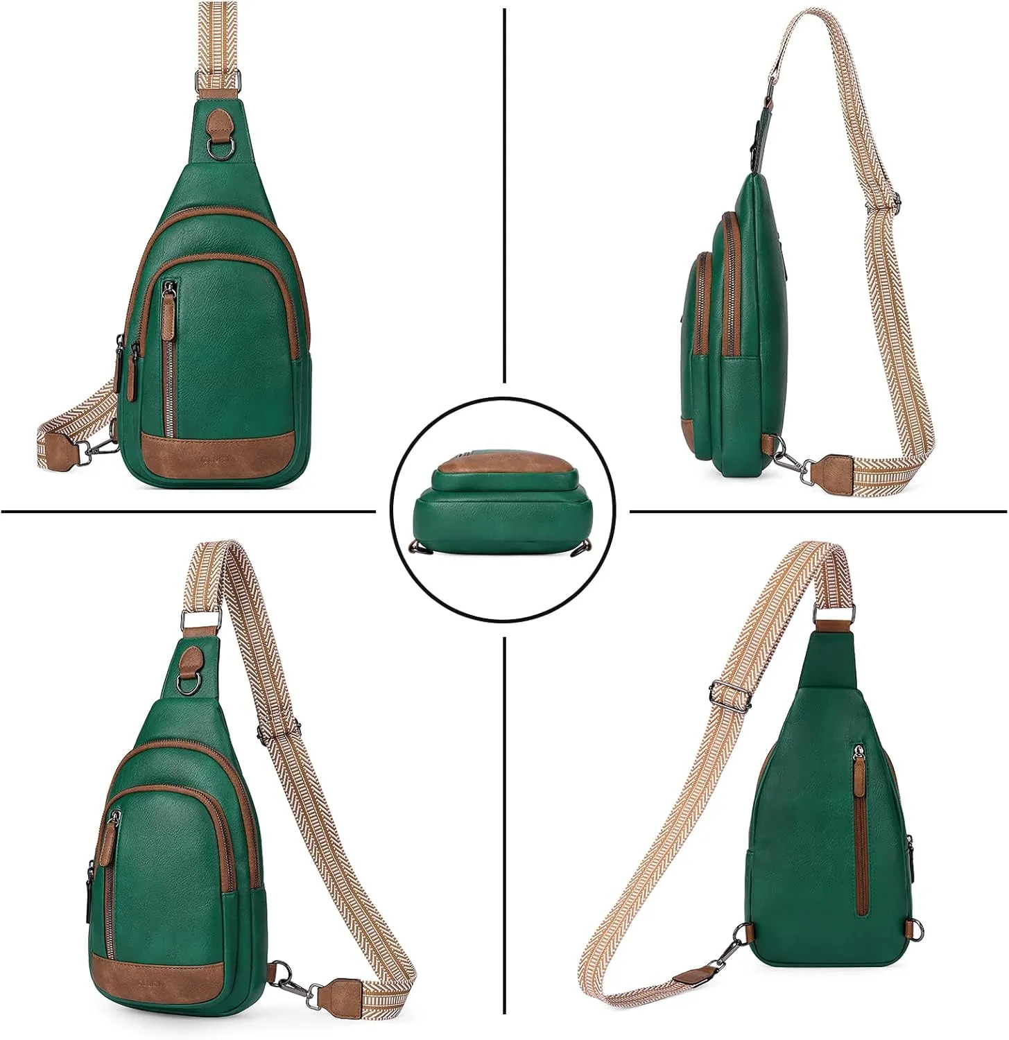 CLUCI Crossbody Bags for Women - Sling Backpack Travel Bag in Leather