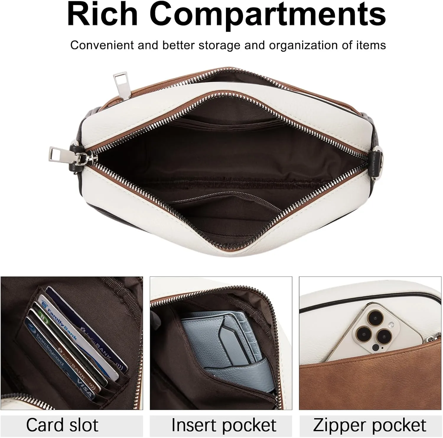 CLUCI Crossbody Bags for Women, Vegan Leather Shoulder Handbags，Purses for Women with Adjustable Wide Strap