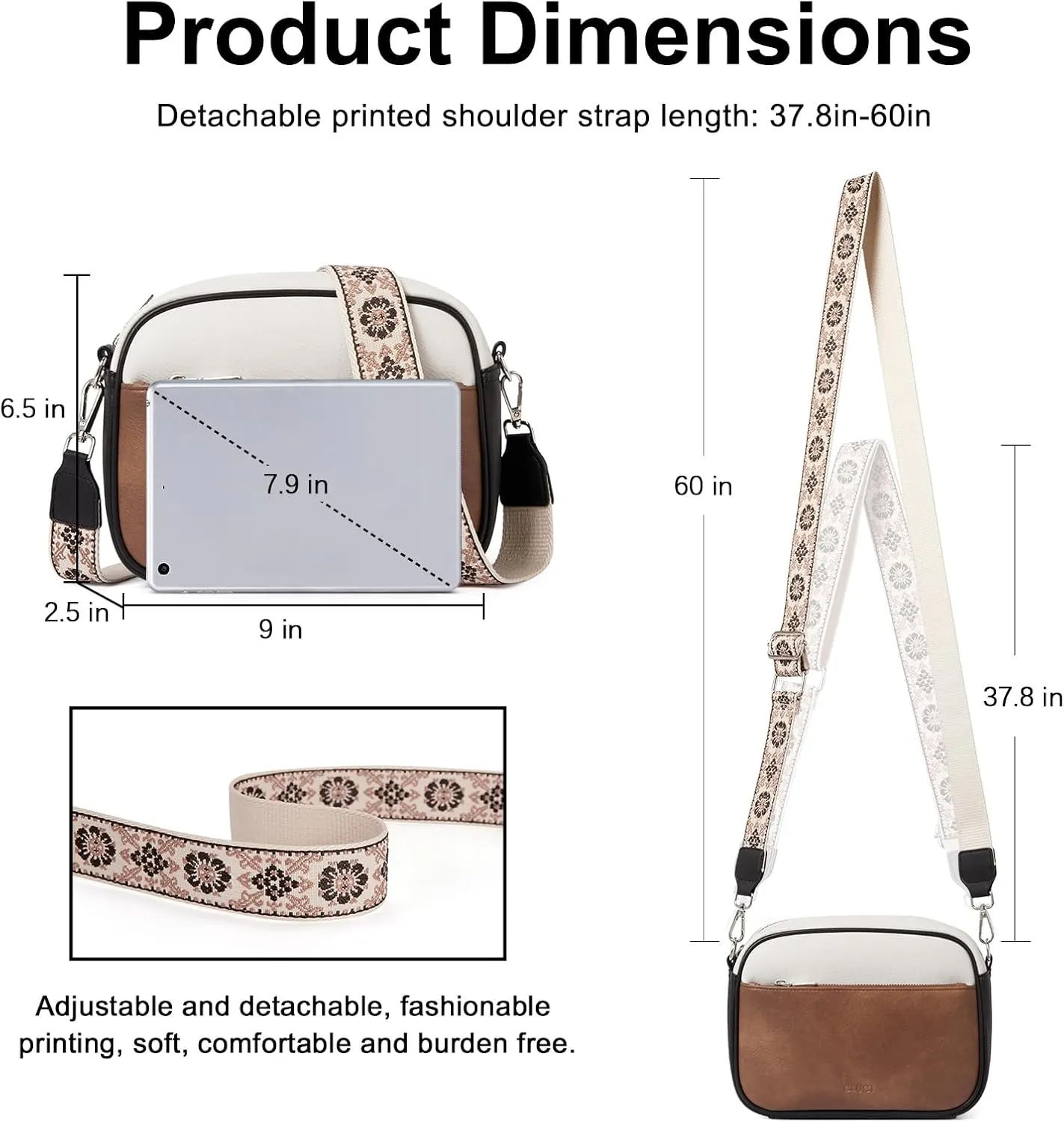 CLUCI Crossbody Bags for Women, Vegan Leather Shoulder Handbags，Purses for Women with Adjustable Wide Strap