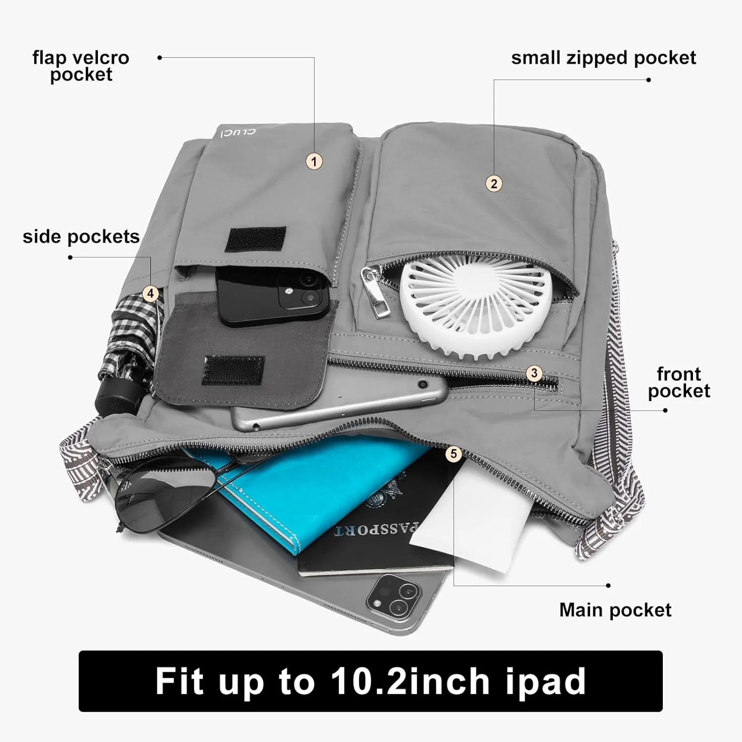 CLUCI Travel Purses for Women, Waterproof Nylon Crossbody Bags for Woman Trendy, Anti Theft Shoulder Bag for Ladies