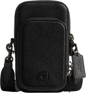 Coach Men's Phone Crossbody Bag in Crossgrain Leather