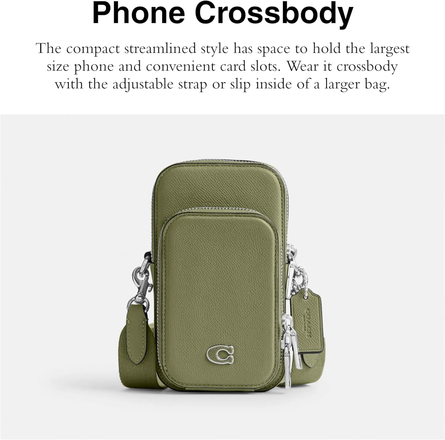 Coach Men's Phone Crossbody Bag in Crossgrain Leather