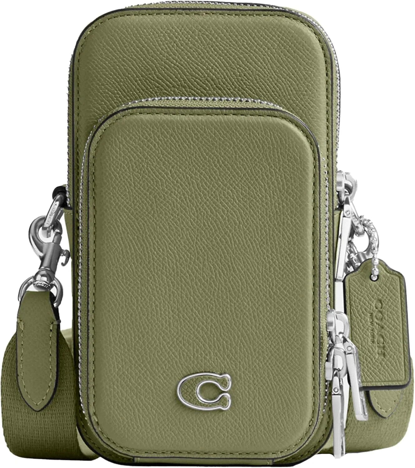 Coach Men's Phone Crossbody Bag in Crossgrain Leather