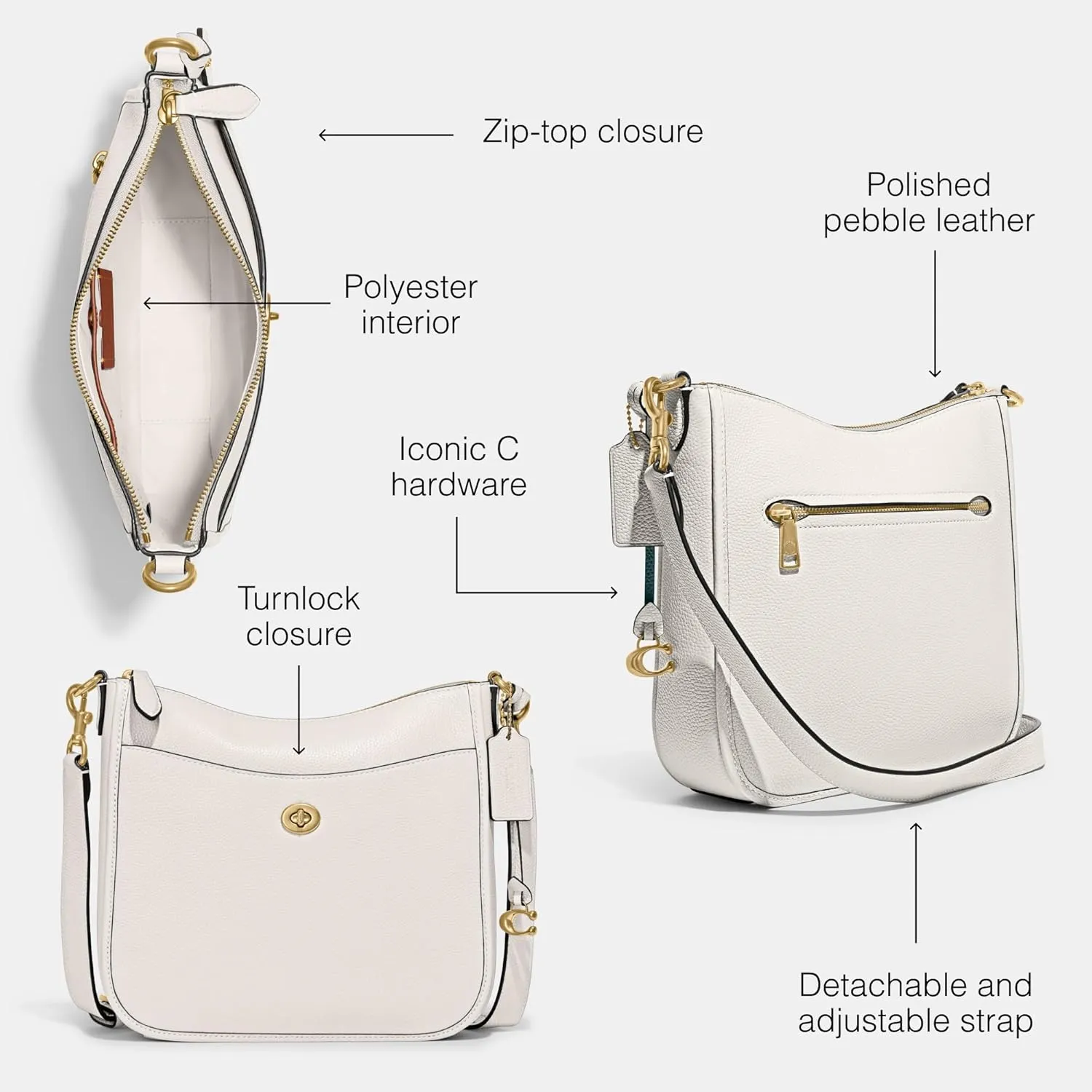 Coach Women's Polished Pebble Leather Chaise Crossbody