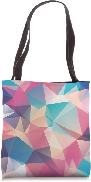 Cool Modern Pastel Multicolor Geometric Polygon Pattern Tote Bag