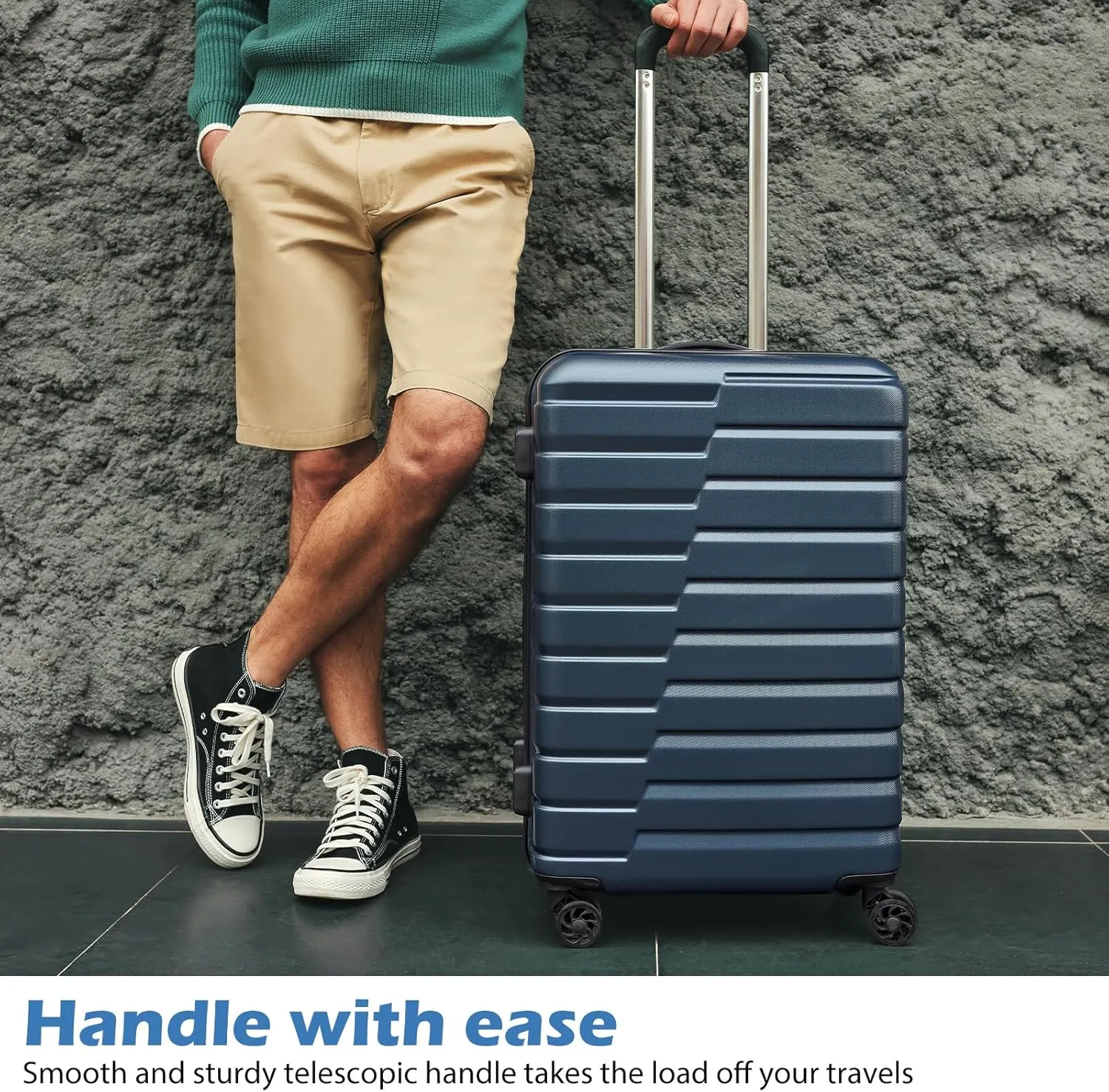Coolife Luggage Suitcase Carry on Hardside PC ABS Spinner TSA Lock Telescopic Handle