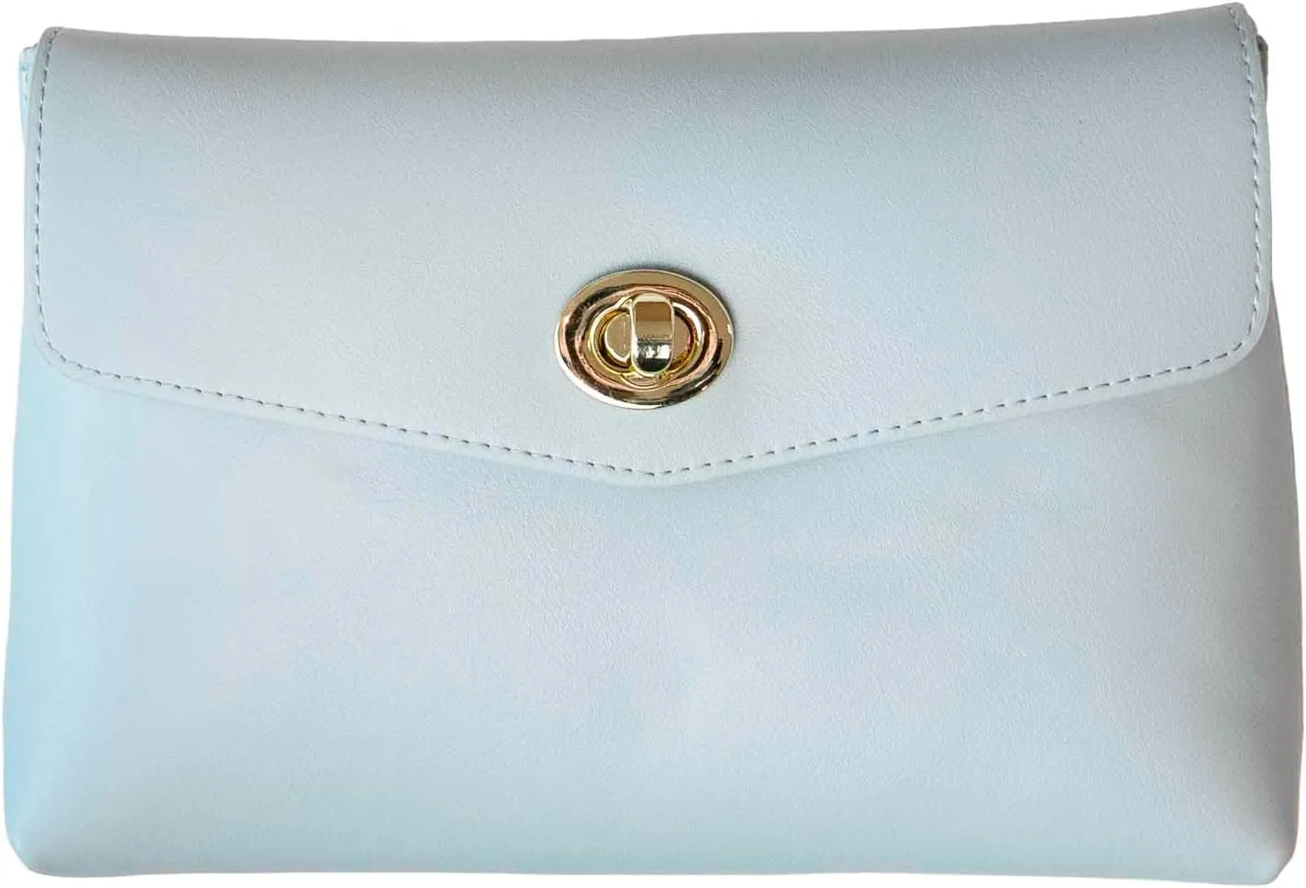 Cosmetic Bag Travel Makeup Pouch Travel Organizer, Zipper Pouch Bags for Women Vegan Leather (Baby Blue)