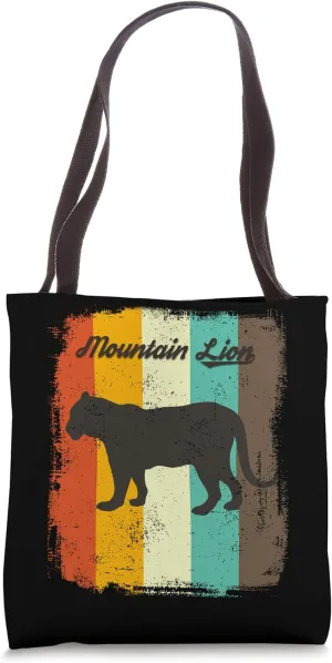 Cougar Retro 70s Vintage Mountain Predator Lover Tote Bag