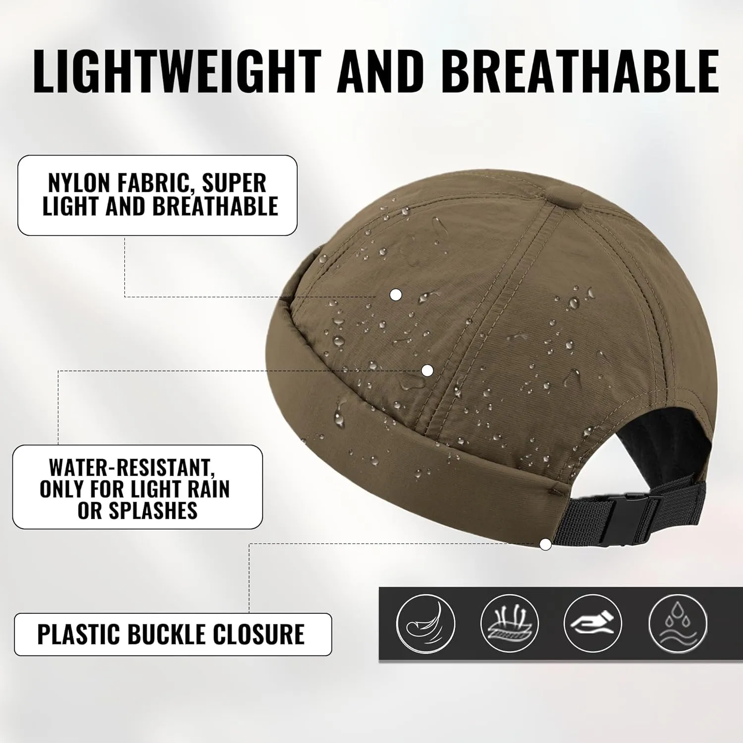 Croogo Quick Dry Brimless Hat Lightweight Daily Beanie Mesh Beanie Docker Cap Sailor Rolled Cuff Harbour Hat Casual Skullcap
