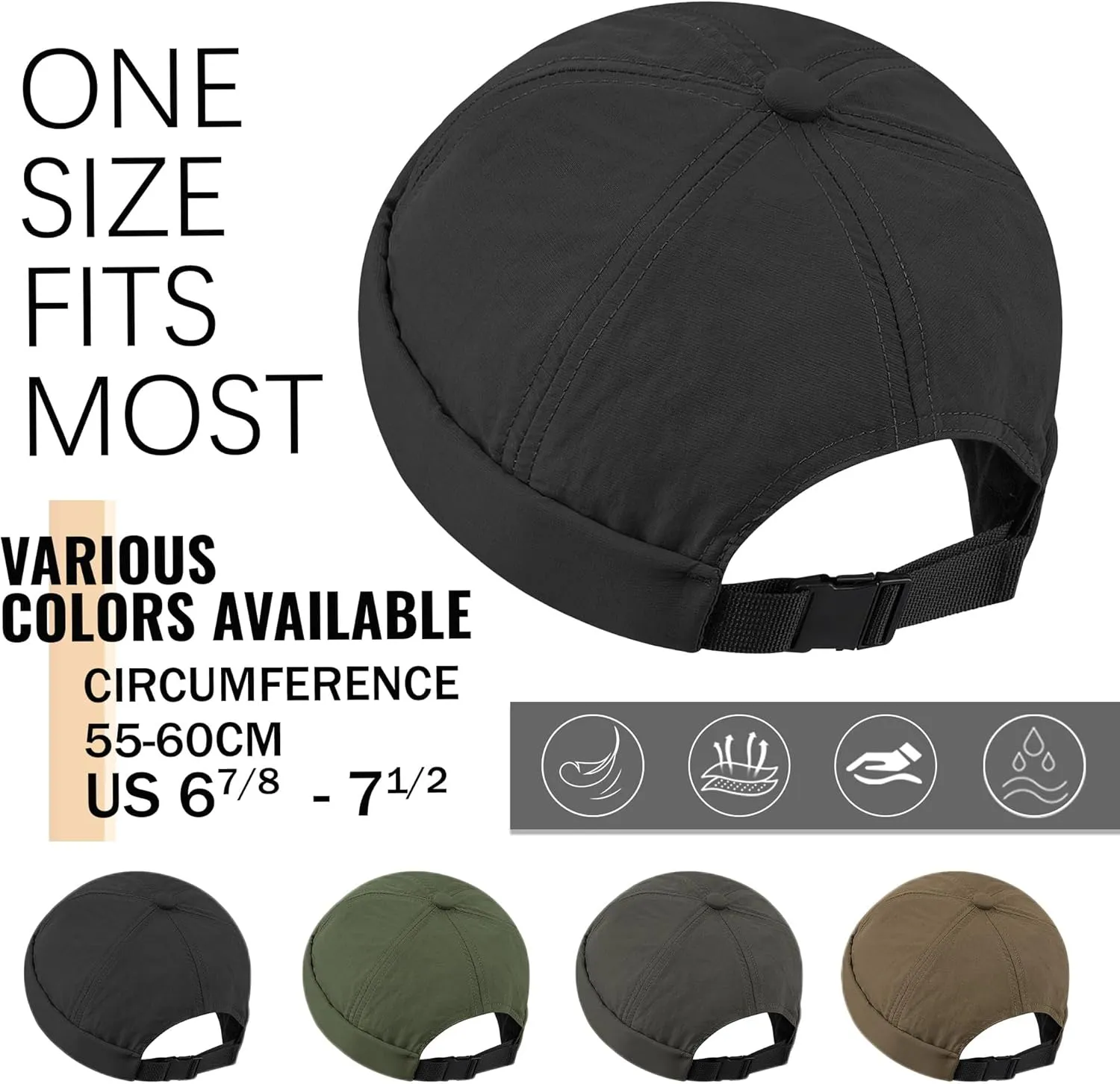 Croogo Quick Dry Brimless Hat Lightweight Daily Beanie Mesh Beanie Docker Cap Sailor Rolled Cuff Harbour Hat Casual Skullcap