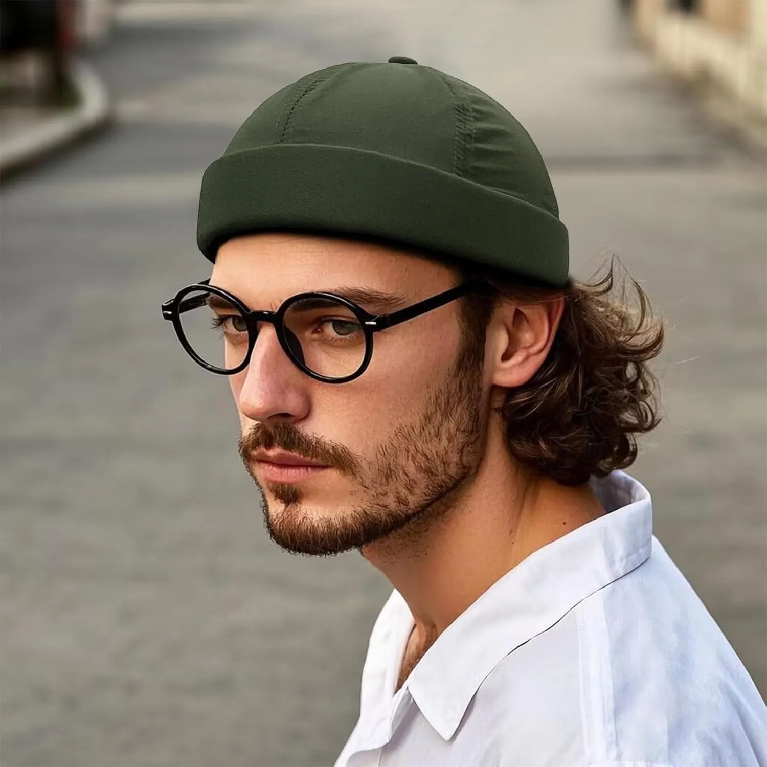 Croogo Quick Dry Brimless Hat Lightweight Daily Beanie Mesh Beanie Docker Cap Sailor Rolled Cuff Harbour Hat Casual Skullcap