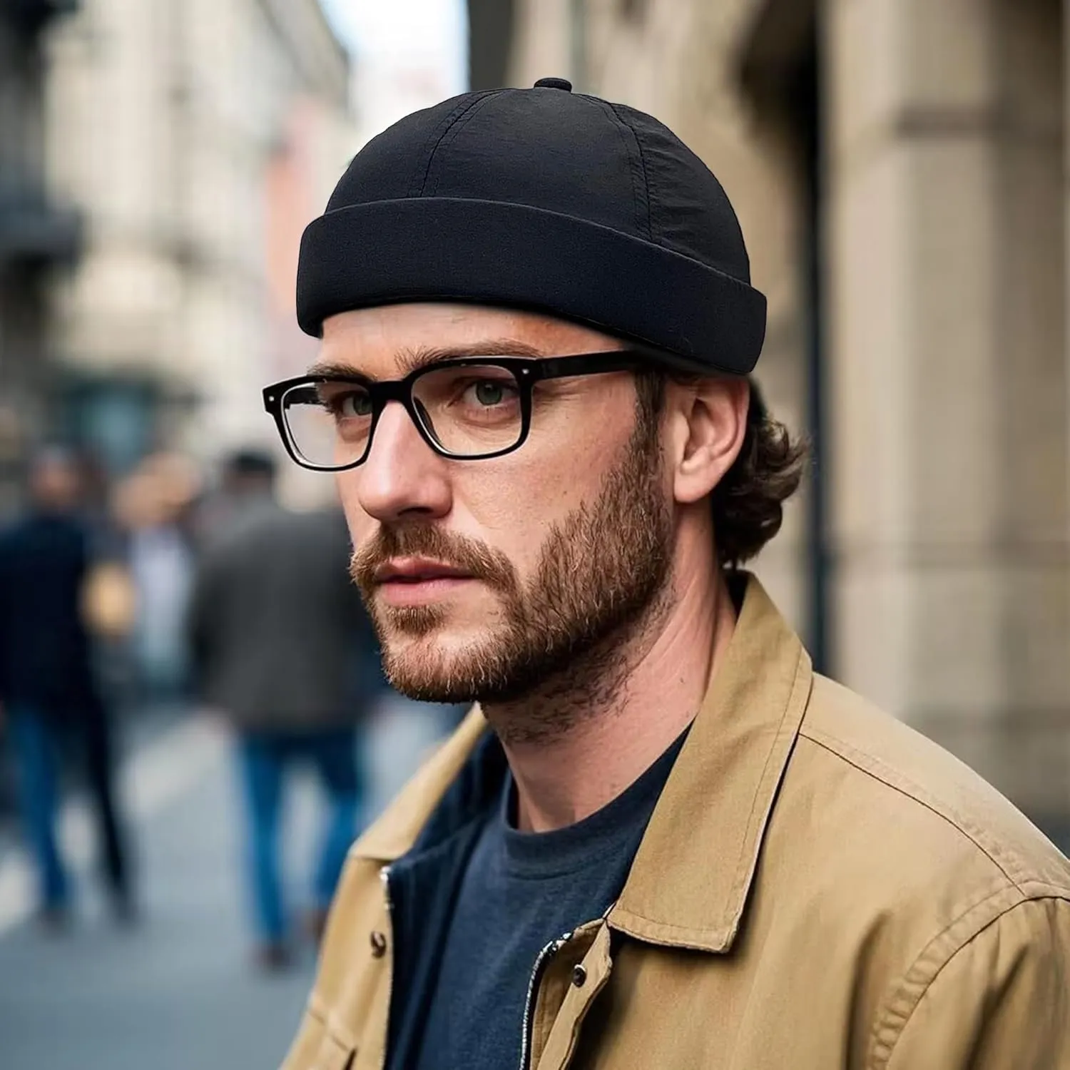 Croogo Quick Dry Brimless Hat Lightweight Daily Beanie Mesh Beanie Docker Cap Sailor Rolled Cuff Harbour Hat Casual Skullcap