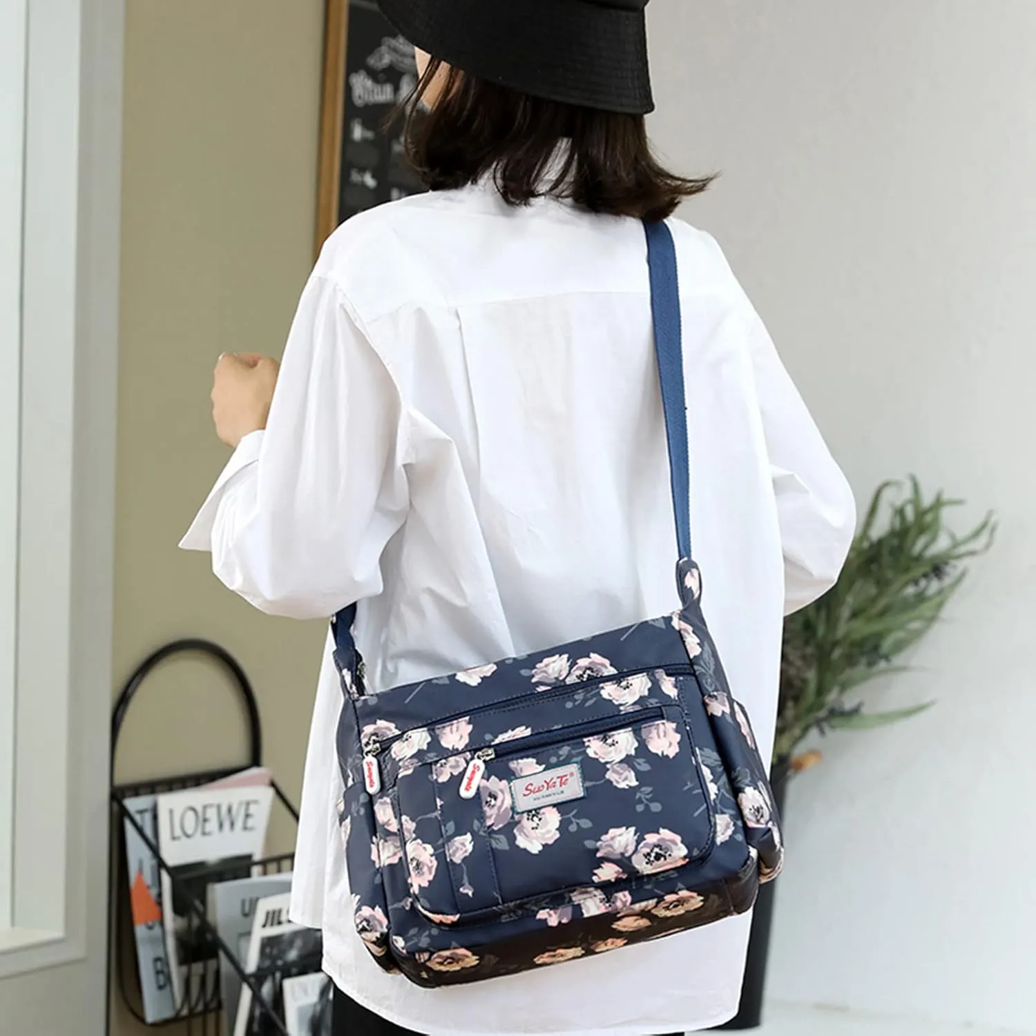 Cross-body Bag Women's Multi Pocket Nylon Messenger Bag Shoulder Bag Lightweight Travel Handbag